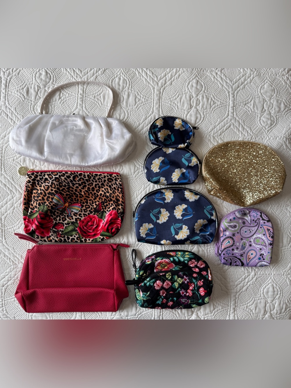 Assorted Women’s Cosmetic Pouch Collection - Floral, Gold, Leopard & More